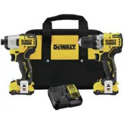 DEWALT DCK221F2 XTREME 12V MAX Li-ion Drill Driver & Impact Driver Kit 2 Ah New