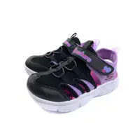 在飛比找ETMall東森購物網優惠-SKECHERS 前包涼鞋 童鞋 黑/紫 302969LBK