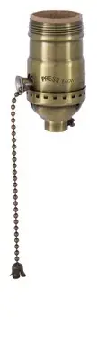 B&P Lamp Solid Brass Pull Chain Early Electric Industrial Style Lamp Sockets