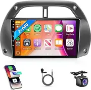 2G+64G Car Radio for Toyota RAV4 2001-2006, Rimoody Android 13 Car Stereo Wireless Carplay and Android Auto 9 Inch Touch Screen Mirror Link Bluetooth FM/RDS EQ GPS WiFi SWC Backup Camera