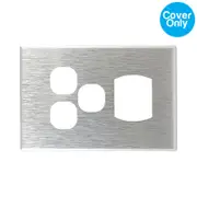 Connected Switchgear GEO Single Powerpoint + 2x Extra Switch Brushed Silver Aluminium Cover