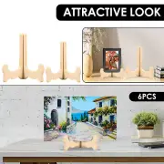 6 Pcs Plate Stands for Display Wood Plate Holder Decorative Picture Frame ☮