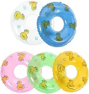 ibasenice Mini Swimming Ring Inflatable Swim Ring, 5pcs Dolls Pool Swimming Party Favors Baby Pool Float Swimming Rings Plastic Mini Swim Tube Swimming Ring Toy for Kids