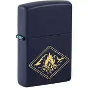 Zippo Windproof Pocket Lighter Campfire design Classic Navy Matte Finish 46174