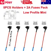 5PCS Add A Circuit Fuse Tap Low Profile Mini 2A Blade Fuse Holder ATM APM Plus