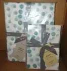 West Elm Organic Rolling Dot Duvet Cover Twin & 1-Standard Sham Blue Teal New
