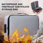BALEINE Fireproof Document Bag with Lock, Portable Waterproof Fire Proof File