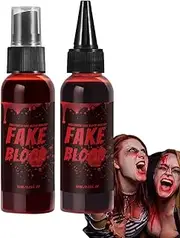 Halloween Fake Blood Makeup Kit, Realistic Fake Blood Makeup Halloween Stage Blood, Vampire Blood Makeup Halloween Fake Blood Props Costume Blood for Costume Face Clothes Mouth Nosebleed