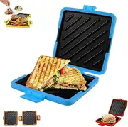 Microwave Toastie Sandwich Maker,Documentw Microwave Grilled Cheese Maker,Versatile Small Press Toaster Toasty,Perfect for Cooking Breakfast,Grilled Cheese,Snacks,Easy to Clean and Store(Blue)