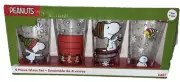 Zak! Peanuts Christmas Snoopy Woodstock 4 Piece Glass Set 16 oz 4 Pack New