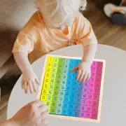 Math Learning 1-100 Number Board Wooden Number Counting Tray Maths Games for