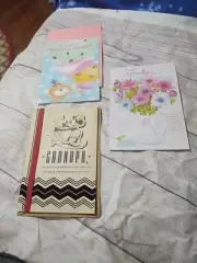 Set Of 3 Various Vintage Greeting Cards New