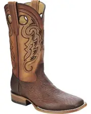 CORRAL Men's Shark Vamp Cowboy Boot Square Toe Tan C3013