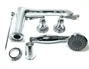 Ammara Designs Series 11-03-T-PC Deck Tub Set with Hand Shower, Polished Chrome