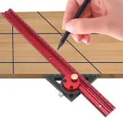 Carpenty Precision Scribe Ruler Carpenty Aluminum T-Type Line Drawing Hole Ruler Woodworking Square Layout Marking Gauge