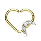 Piercing Ear Cartilage Daith Ring Heart Gold Plated Moon