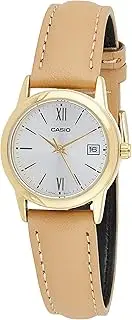 [Casio] LTPV002GL-7B3 Unisex silver/gold Analog Watch with Tan Band