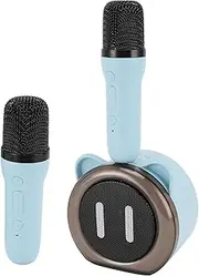 Mini Karaoke Machine for Kids Adults, Portable Karaoke Speaker with 2 Microphone, LED Lights, Small Karaoke Singing Microphone Machine Toy for Girls Boys Party