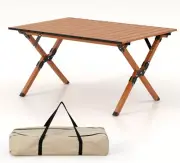 Camping Table Aluminum Wood Grain Folding Lightweight Portable Picnic Beach Park