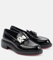 [Christian Louboutin] Christian Louboutin Urban Moc Lock leather loafers AU 7.5 black