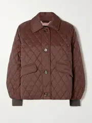 [Barbour] Barbour - + Alexa Chung Jamie Quilted Shell Jacket - Brown - UK 10 UK 10 Brown