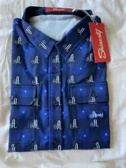 Shinesty Mens long sleeve button up shirt blue size XL