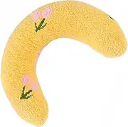 Cat Pillows for Indoor Cat and Small Dog,Soft Fluffy Pet Calming Dog Pillows, Half Donut Dog Cutated Calming, Little for Cats and Dogs,Pet Moon (Yellow)