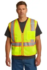 CSV103 CornerStone ANSI 107 Class 2 Mesh Zippered Two-Tone Vest