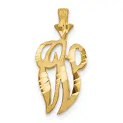10K Yellow Gold Initial W Pendant