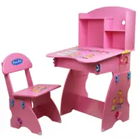 在飛比找PChome24h購物優惠-寶盟BAUMER 新一代-木質兒童升降成長書桌椅(桃粉紅)