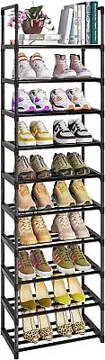 OYREL Shoe Rack, Sturdy Metal Organizer, Narrow Shoe Rack for Closets