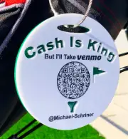 Cash Is King Venmo QR Code Golf Bag Tag - Christmas, Birthday Golf Humor Gift
