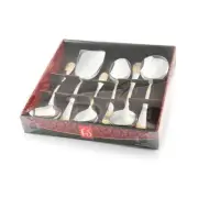 Premium Stainless Steel 6 PCs Serving Spoon Set with Hammered Design on Handle