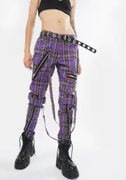 [Tripp NYC] Violet Plaid Bondage Pants