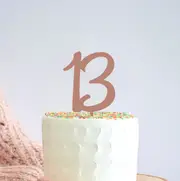 Acrylic Rose Gold Age 13 Cake Topper