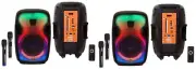 2 MR DJ FLAME3500LED PRO Portable 15” 2-Way Full-Range Powered/Active DJ PA Mult