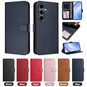 Phone Case For Samsung Galaxy S25 S25 Plus S25 Ultra S24 S24 Ultra Plus S24 FE A55 5G A53 A52 Wallet Case with Stand Holder Full Body Protective with Wrist Str