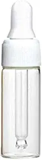 50Pcs 5ML Refillable Clear Glass Essential Oil Bottles Eye Dropper Vials Perfume Cosmetic Liquid Aromatherapy Lotion Sample Storage Containers Jars with Eye Dropper Dispenser, White Screw Cap