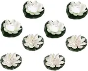 Zerodeko 24 Pcs Artificial Lotus Home Decor Artificial Plants Ornament Simulation Pond Plants Plastic Lotus Fish Tank Decoration Floating Flowers Pool Decorative Props Artificial Water Lily
