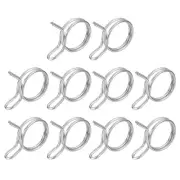 10Pcs 0.91-1.08 Inch Double Wire Spring Hose Clamp, Adjustable Spring Clips