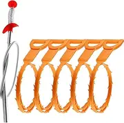 Omont Drain Clog Remover Tool, 6 Pack Drain Hair Clog Remover Tool, Sink Drain Clog Remover, 24 Inch Drain Cleaner Tool for Sink, Tube Drain Cleaning (Orange)…