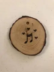 2.5” Hand Burned Pyrography Ornament “I Love Music” Vector