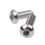 Hex Socket Button Cap Head Screws Bolts, M3 x 8mm 304 Stainless Steel Metric, Hexagon Coarse Threaded Machine Fully Thread Allen SUS Storage