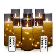 Flameless LED Candles with Timer 9 Pc Flickering Flameless Candles for Romant...