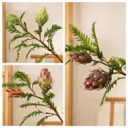 Artificial Protea Cynaroides (King Protea) & Globe Artichoke Stems (set of 2)