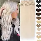 Clip in Hair Extensions Human Hair Extensions 100% Remy Full Head WeftS 8Pieces
