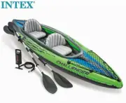 Intex Kayak Boat Challenger K2 Inflatable Sports 2 Seat Floating Oars River Lake