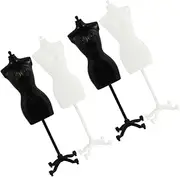 2sets Bracket Clothing Clothes Gown Display Cloth Mannequin Stand Model Stand for Doll Display Holder Mini Furniture Miniature Doll Clothes Stand Micro Dress Toys Plastic 4pcs*2
