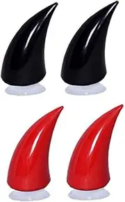[Generic] Motorcycle Helmet Horns 4pcs Devil Horns for Helmet Ears with Suction Cup Cute Helmet Horns for Motorbike Bicycle Motorcycle Helmet Accessories Helmet Decoration Helmet Ears Helmet Decoration