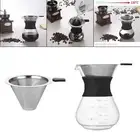 Clear Coffee Maker Reusable Tools Glass Carafe Coffee Filter for Hand Maker